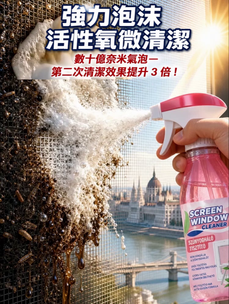 Multi-functional window screen cleaner