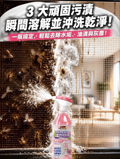 Multi-functional window screen cleaner