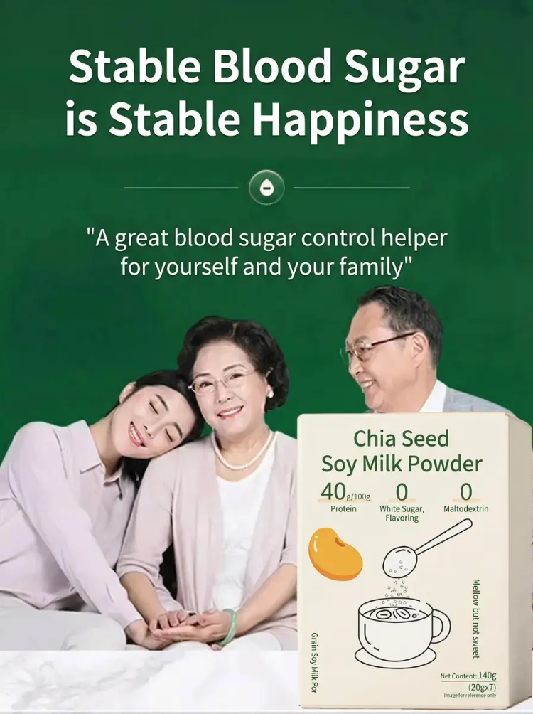 【7-Day Blood Sugar Reduction】Chia Seed Soy Milk Powder
