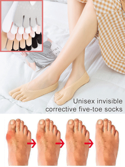 [Buy 1 Free 2] Unisex invisible corrective five-toe socks
