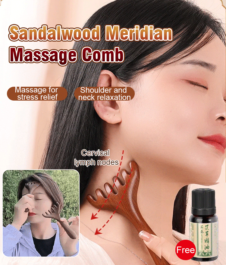 Golden Sandalwood Six-Claw Meridian Massage Comb