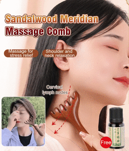 Golden Sandalwood Six-Claw Meridian Massage Comb