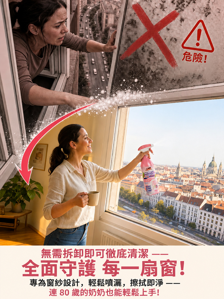 Multi-functional window screen cleaner