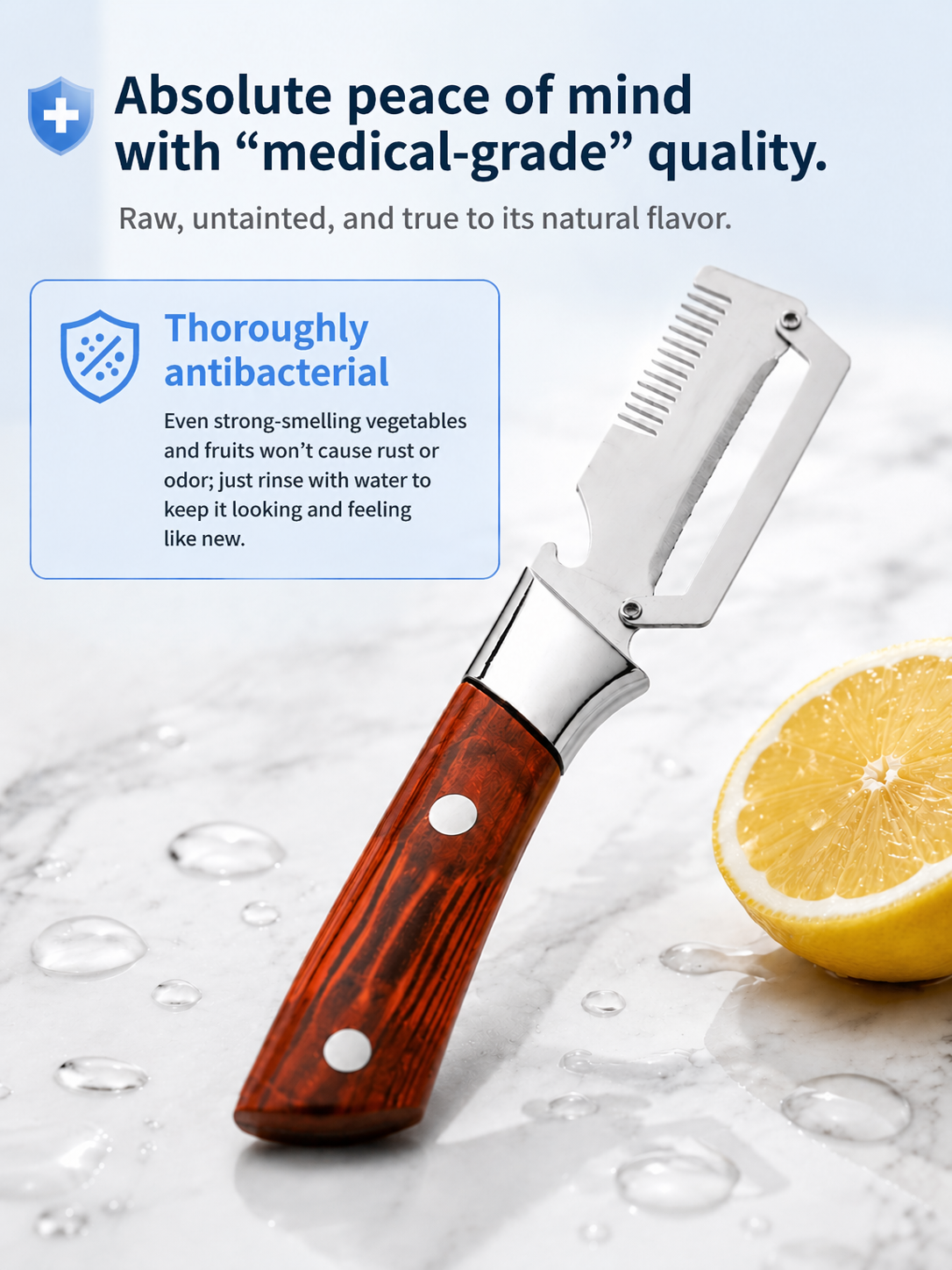 SL-Medical Grade Stainless Steel Ultra-Sharp Multi-Effect Peeler/Slicer