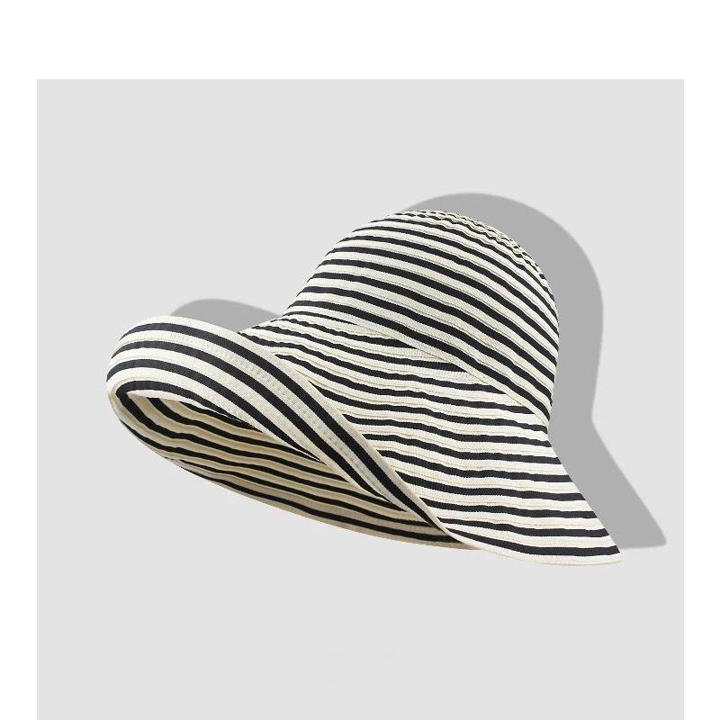 Vintage Striped Wide Brim Bucket Hat