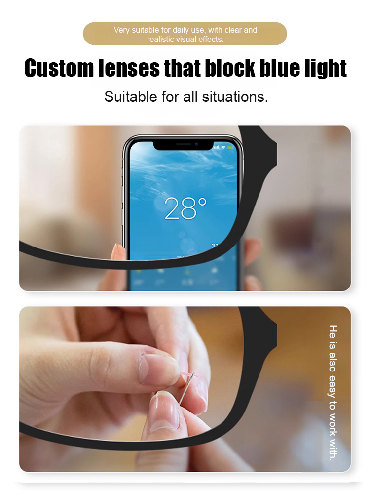 Fashionable and comfortable folding mirror HD anti-blue light automatic zoom reading glasses