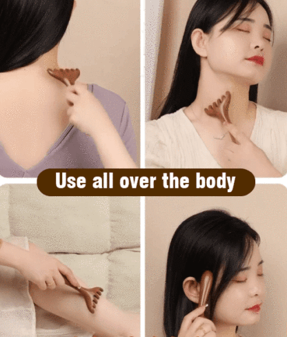 Golden Sandalwood Six-Claw Meridian Massage Comb