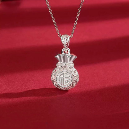 Lucky Fortune Silk Purse Necklace