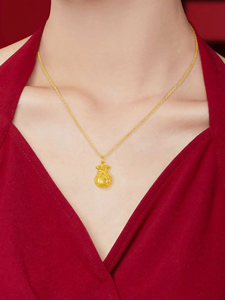 Lucky Fortune Silk Purse Necklace