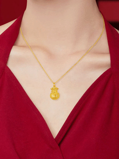 Lucky Fortune Silk Purse Necklace