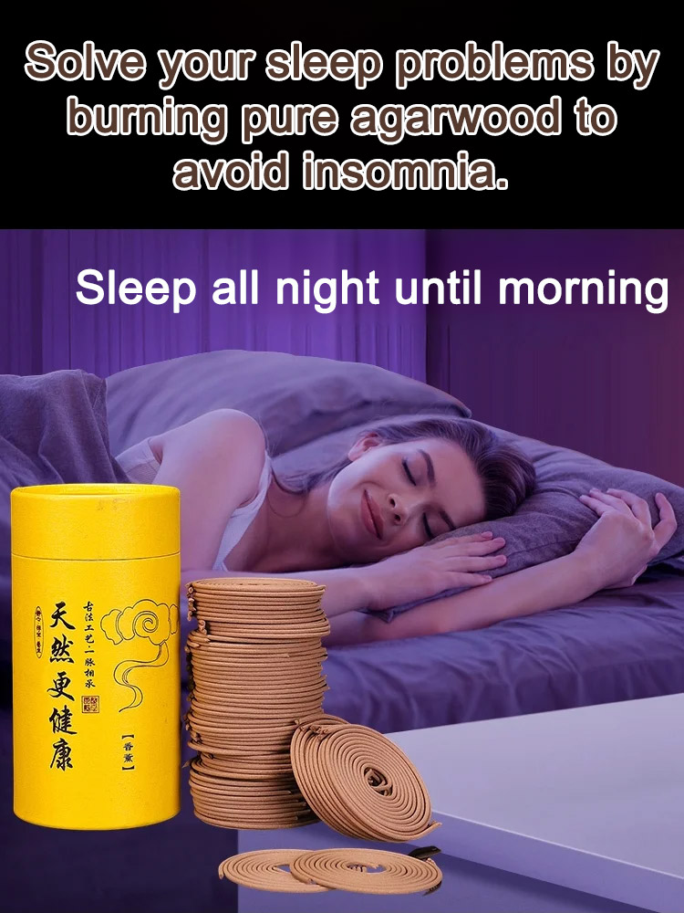 Natural sandalwood incense coils come with an incense burner.