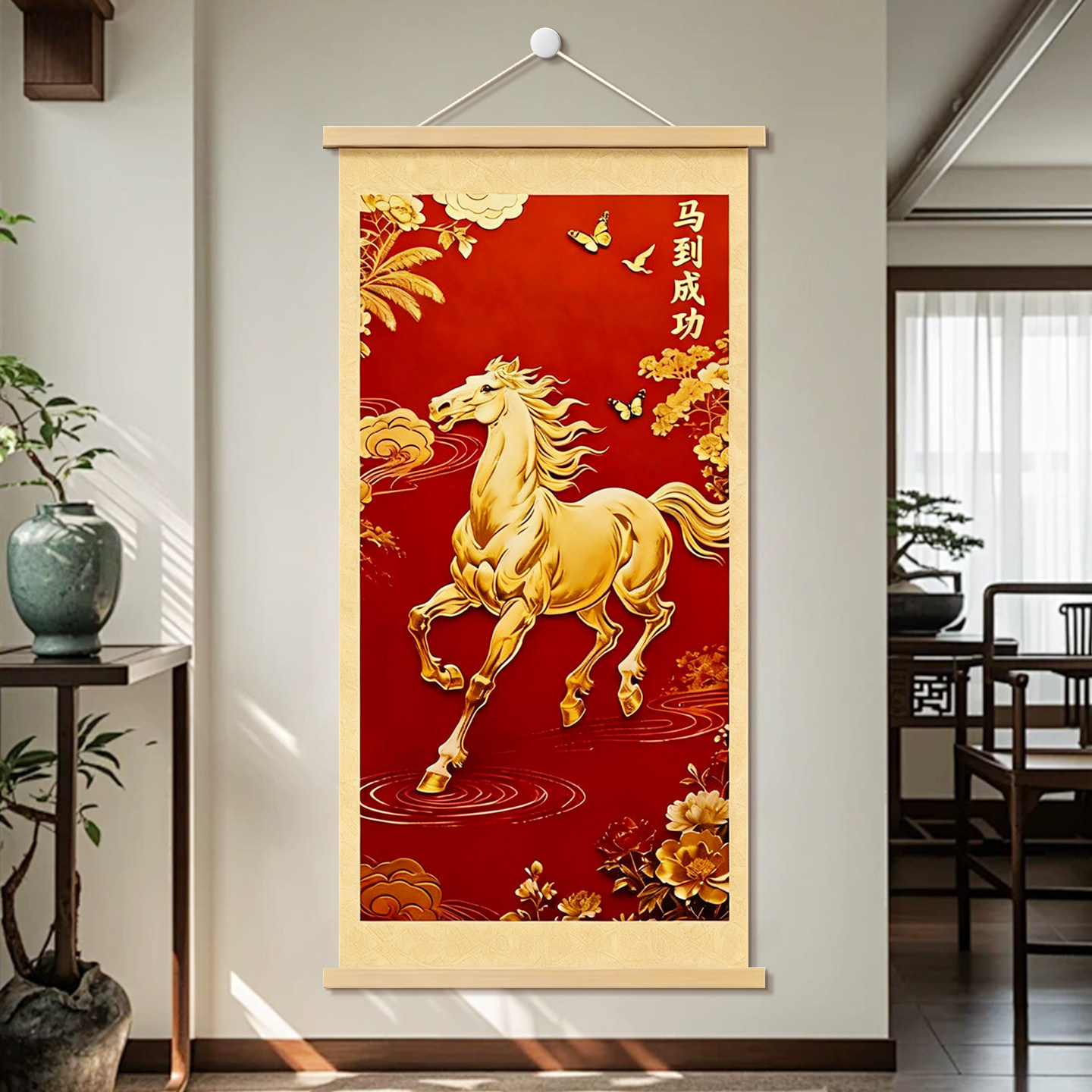 【招財好運順遂】馬到成功掛畫