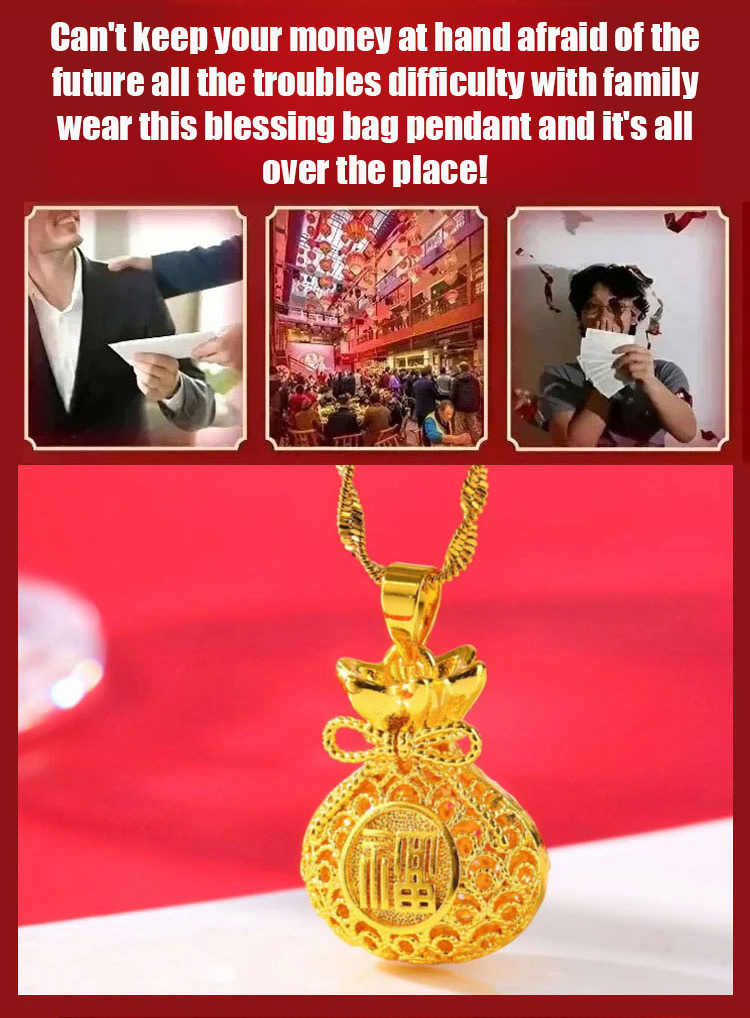 Lucky Fortune Silk Purse Necklace