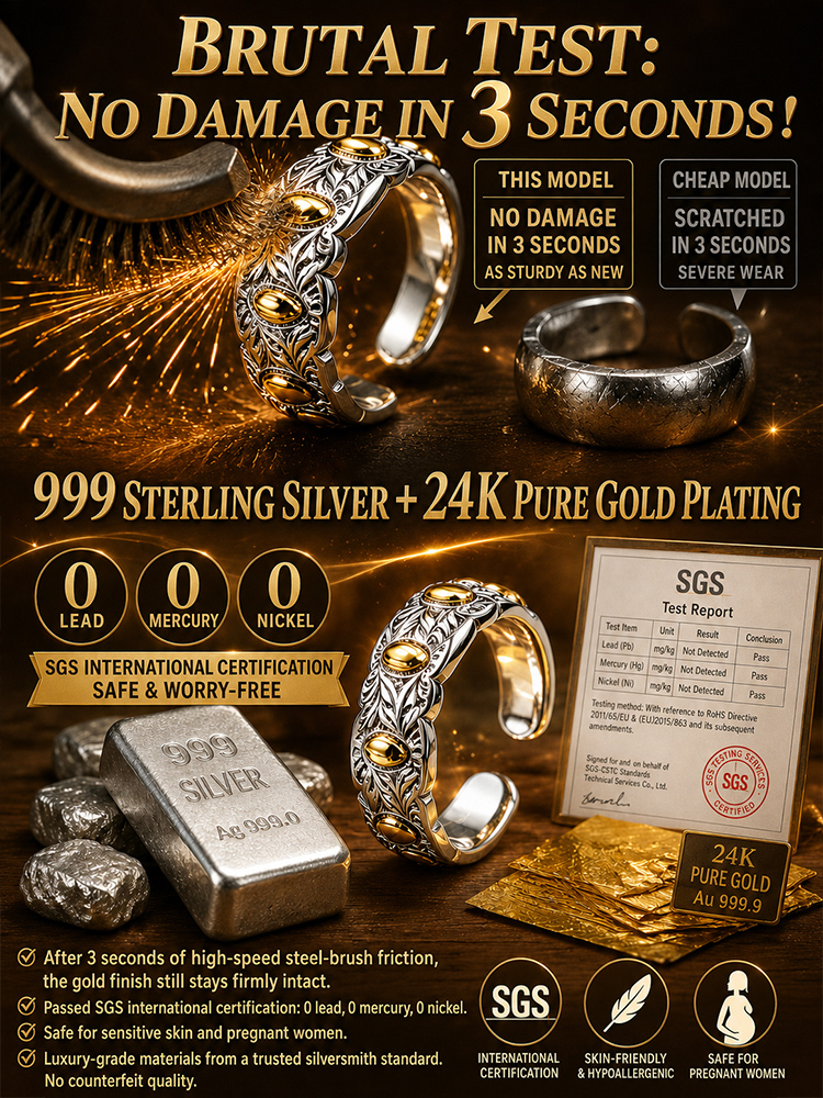 Seven-Grain Blessing Prosperity Ancient Rice Bead Ring