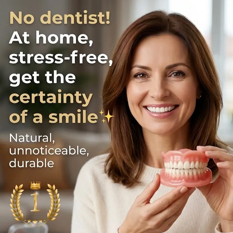 [Free Portable Storage Box Included] Full Coverage Dentures【Perfectly fitted, like a newly made porcelain veneer, suitable for everyone!】