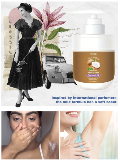 【Buy one get one free for a limited time!】Coconut Oil Facial Hair Removal Cream