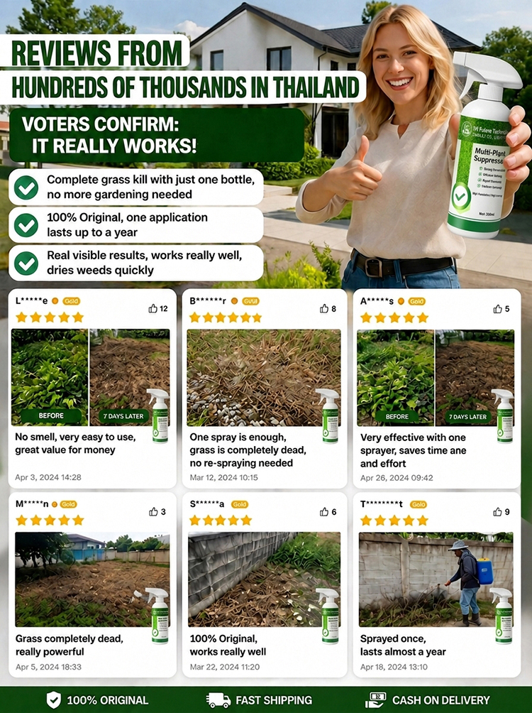 Fast-Acting Weed & Bamboo Removal Spray, 1 Application, 5 Years Weed-Free!【One capful diluted in 60 liters of water can cover 1000 square meters! 100% glyphosate-free, 8 times more effective!】