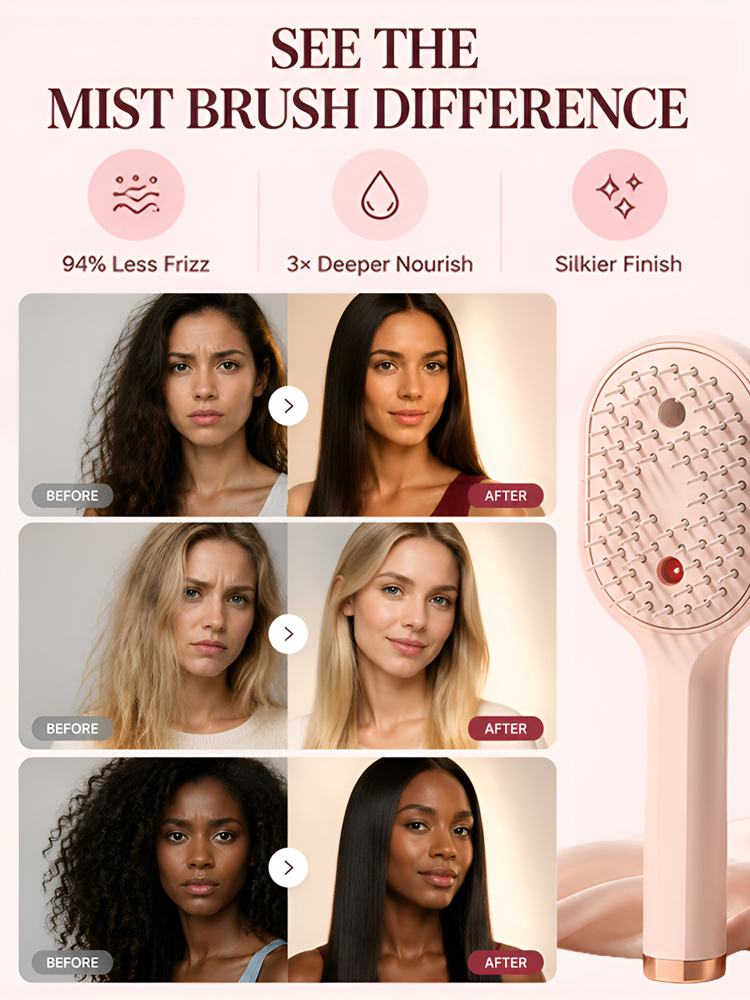 A multifunctional, leave-in essential oil hair care comb with red light therapy—instantly smooths hair, provides salon-grade scalp care, effectively prevents hair loss, and promotes hair regrowth!