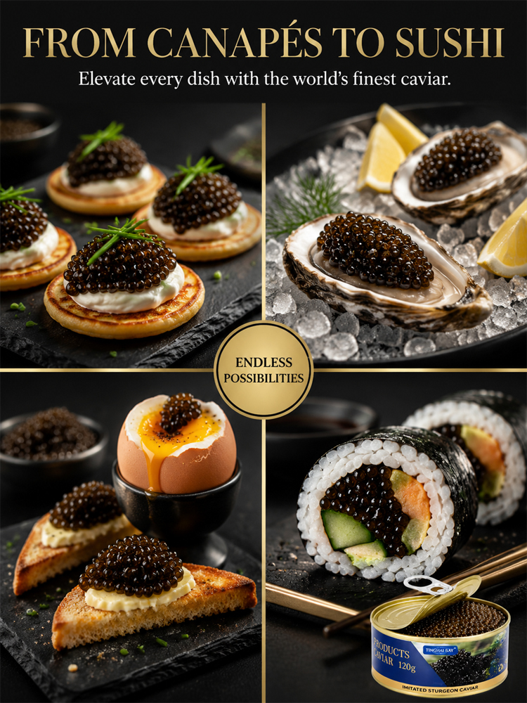 【Half-price promotion only once a year, don't miss it!】Sturgeon Black Caviar，Direct from the source, 100% genuine guarantee, ten times your money back if fake!
