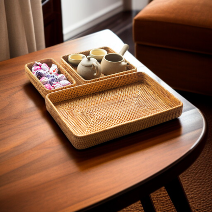 Rectangular Rattan Woven Tray