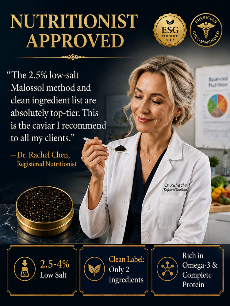 【Half-price promotion only once a year, don't miss it!】Sturgeon Black Caviar，Direct from the source, 100% genuine guarantee, ten times your money back if fake!