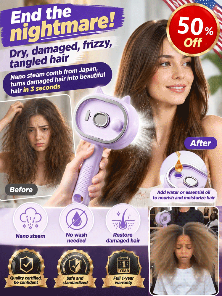 A multifunctional, leave-in essential oil hair care comb with red light therapy—instantly smooths hair, provides salon-grade scalp care, effectively prevents hair loss, and promotes hair regrowth!
