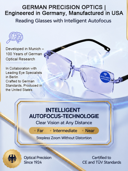【German Optical Technology】0.01s Autofocus Progressive Lenses | +1.00–+7.00 diopters stepless for reading & driving 【Buy once, service for life – you'll never need glasses again!】