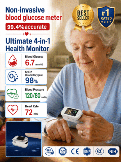 【Official Store】【Professional Medical Equipment】Portable home pulse oximeterMeasures blood glucose, blood pressure, blood oxygen, and heart rate in 3 seconds! Clinically proven accuracy 99%!