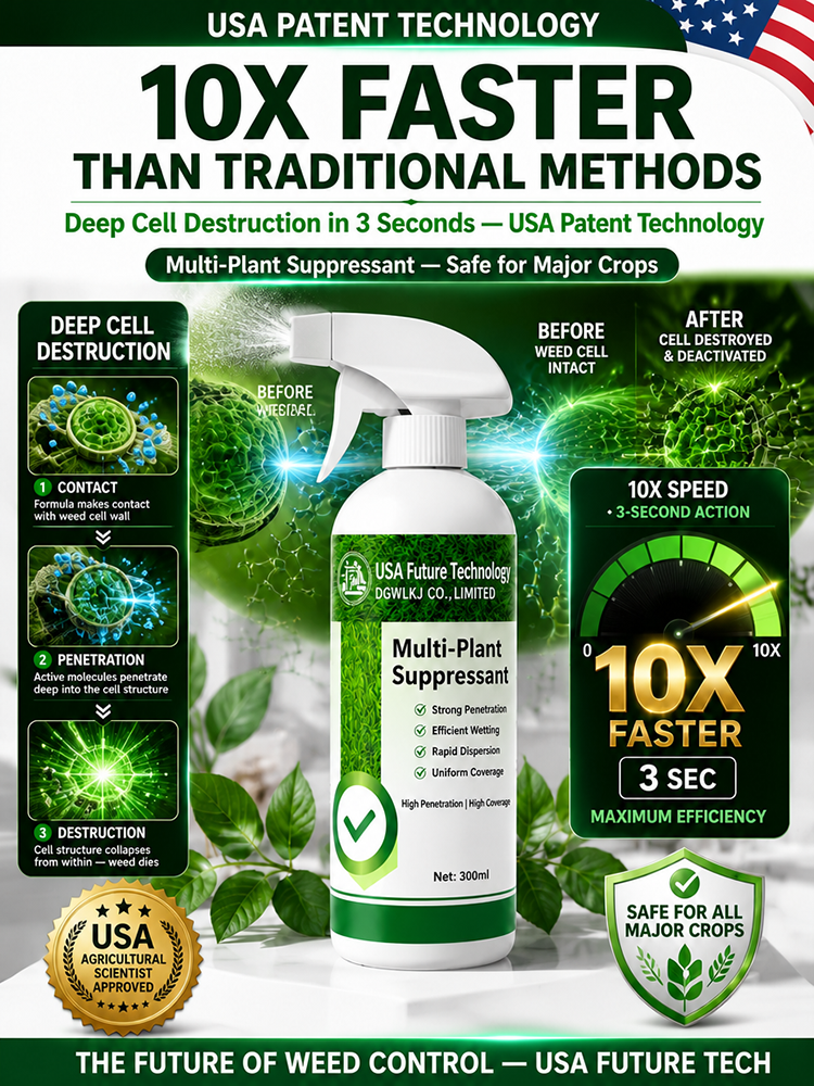 Fast-Acting Weed & Bamboo Removal Spray, 1 Application, 5 Years Weed-Free!【One capful diluted in 60 liters of water can cover 1000 square meters! 100% glyphosate-free, 8 times more effective!】