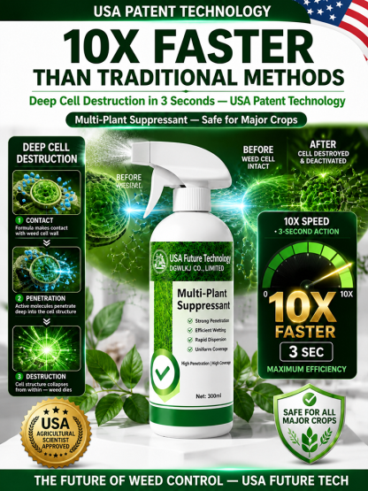 Fast-Acting Weed & Bamboo Removal Spray, 1 Application, 5 Years Weed-Free!【One capful diluted in 60 liters of water can cover 1000 square meters! 100% glyphosate-free, 8 times more effective!】