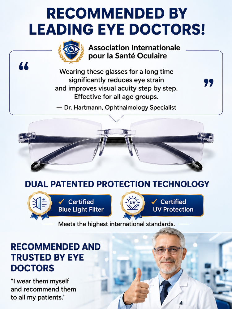 【German Optical Technology】0.01s Autofocus Progressive Lenses | +1.00–+7.00 diopters stepless for reading & driving 【Buy once, service for life – you'll never need glasses again!】