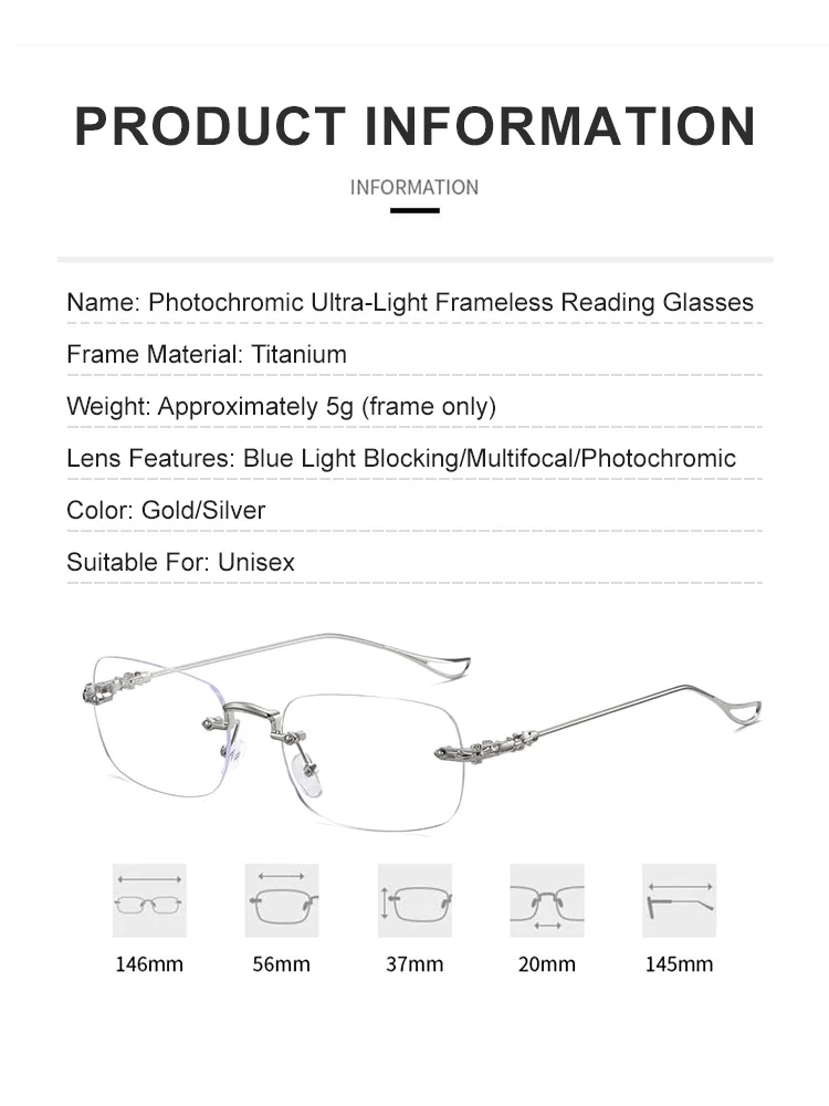 -7.0~7.0D Auto-Focus Eyeglasses-Photosensitive color-changing ultra- 【Photosensitive color-changing, dual-light intelligent zoom, blue light protection, and UV protection!】
