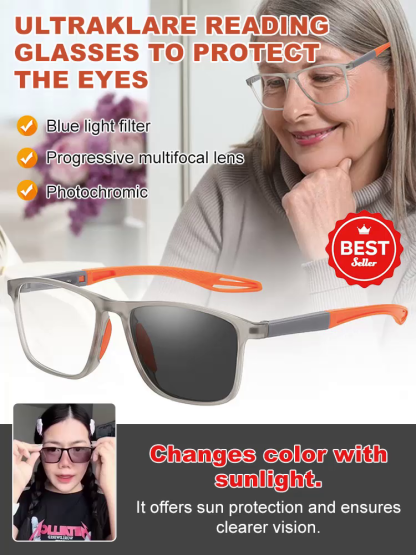 【Lowest Price Online—Today Only!】Sports-style 2-in-1 UV-protective photochromic reading glasses【Developed in Germany—the world's first solution to correct vision through automatic zooming! Clinically proven to deliver remarkable results!】