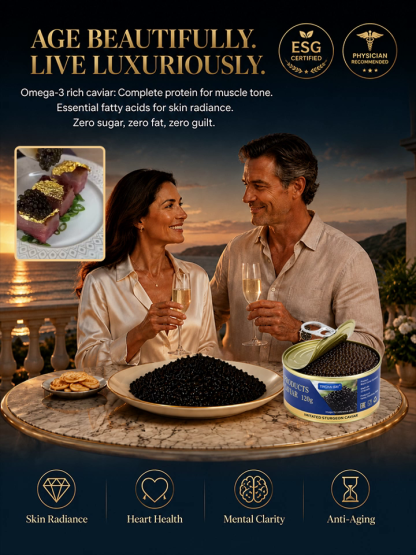 【Half-price promotion only once a year, don't miss it!】Sturgeon Black Caviar，Direct from the source, 100% genuine guarantee, ten times your money back if fake!