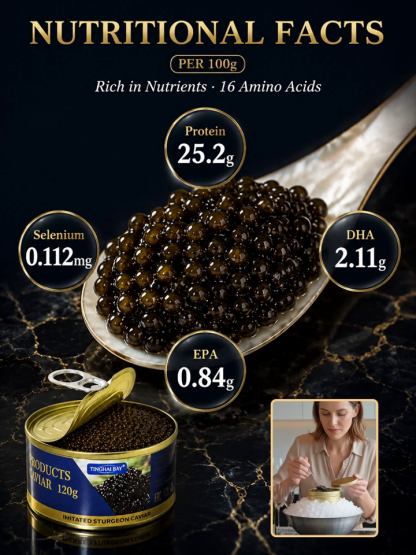 【Half-price promotion only once a year, don't miss it!】Sturgeon Black Caviar，Direct from the source, 100% genuine guarantee, ten times your money back if fake!