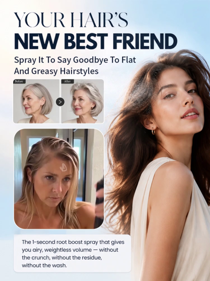1-Second Volumizing, Refreshing, and Lightweight Hairspray，24-hour long-lasting hold!