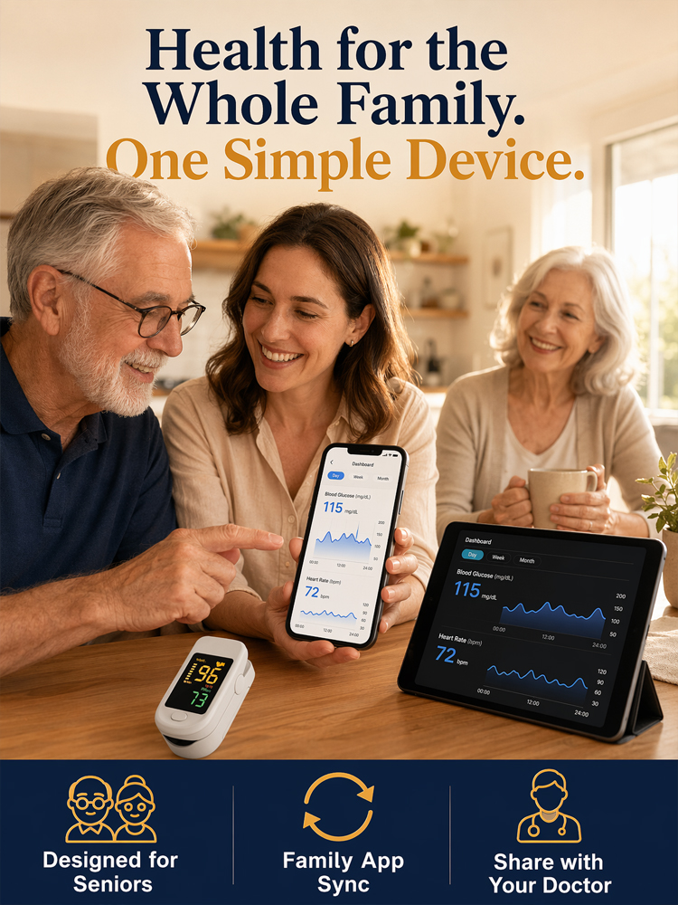 【Official Store】【Professional Medical Equipment】Portable home pulse oximeterMeasures blood glucose, blood pressure, blood oxygen, and heart rate in 3 seconds! Clinically proven accuracy 99%!