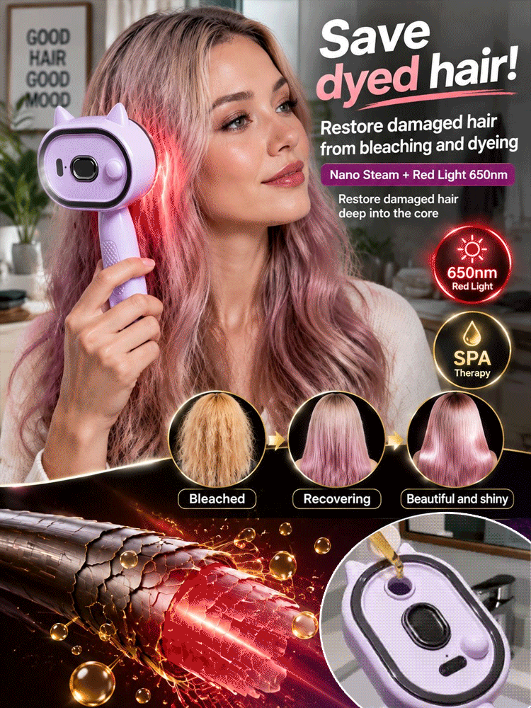 A multifunctional, leave-in essential oil hair care comb with red light therapy—instantly smooths hair, provides salon-grade scalp care, effectively prevents hair loss, and promotes hair regrowth!