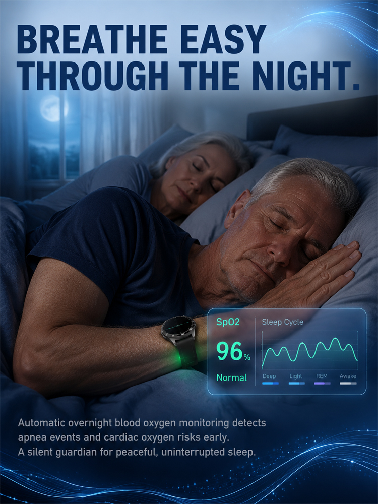 High-precision smart blood glucose monitoring watch【Continuous 24-hour monitoring of health indicators such as blood sugar, blood pressure, and blood oxygen!Clinically validated accuracy rate of 99.9%!】