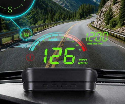 [Globally Compatible] GPS Vehicle Head-Up Display Speedometer，No wiring, no phone binding, and not even any modifications to your car—simply place it on your dashboard to start using! Suitable for all cars!