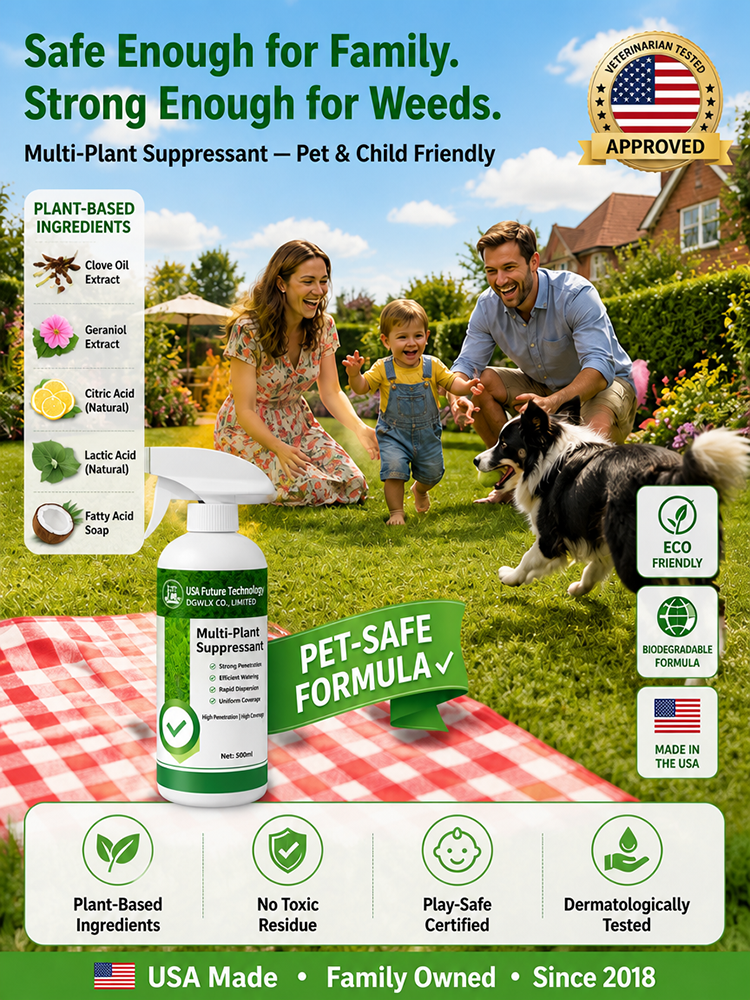 Fast-Acting Weed & Bamboo Removal Spray, 1 Application, 5 Years Weed-Free!【One capful diluted in 60 liters of water can cover 1000 square meters! 100% glyphosate-free, 8 times more effective!】