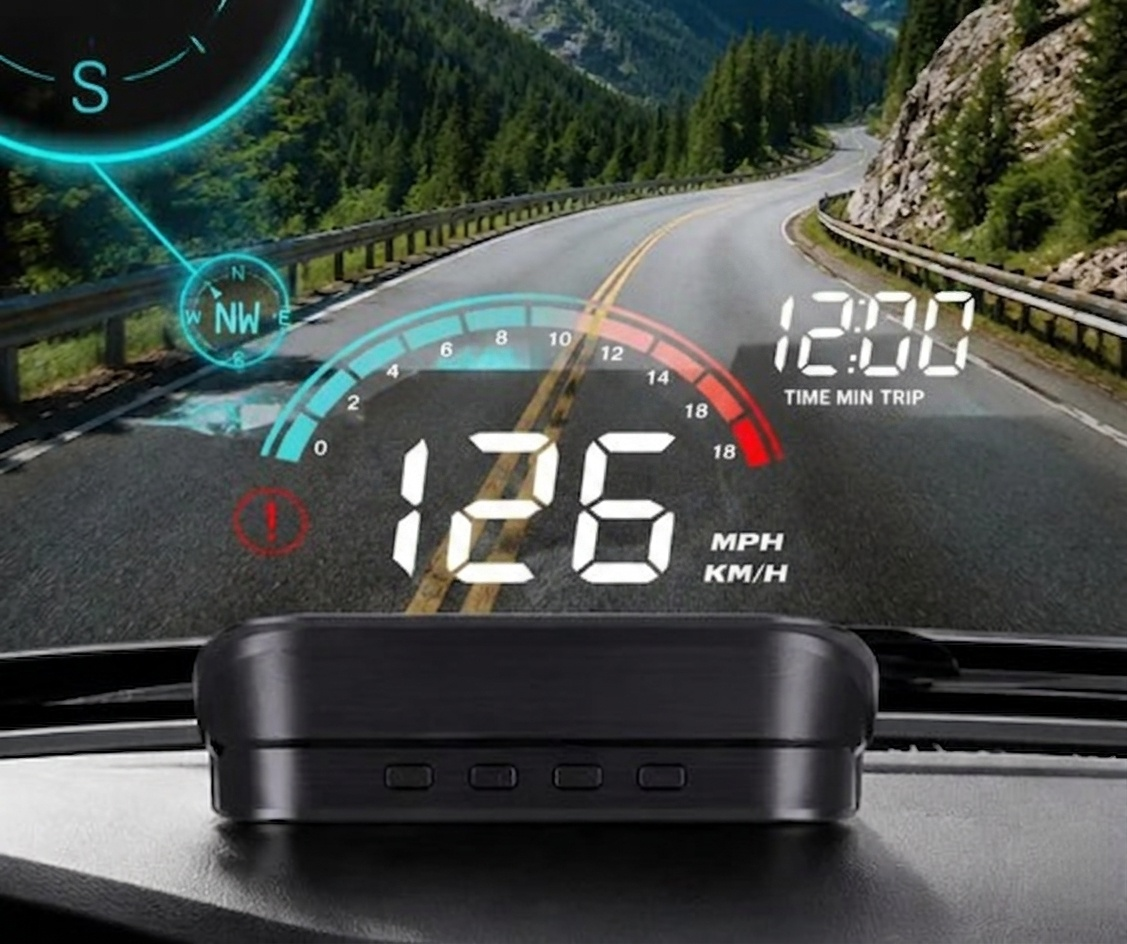 [Globally Compatible] GPS Vehicle Head-Up Display Speedometer，No wiring, no phone binding, and not even any modifications to your car—simply place it on your dashboard to start using! Suitable for all cars!
