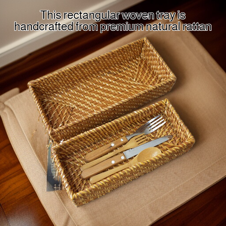 Rectangular Rattan Woven Tray