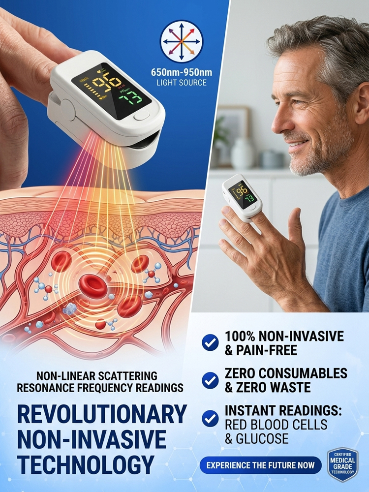 【Official Store】【Professional Medical Equipment】Portable home pulse oximeterMeasures blood glucose, blood pressure, blood oxygen, and heart rate in 3 seconds! Clinically proven accuracy 99%!
