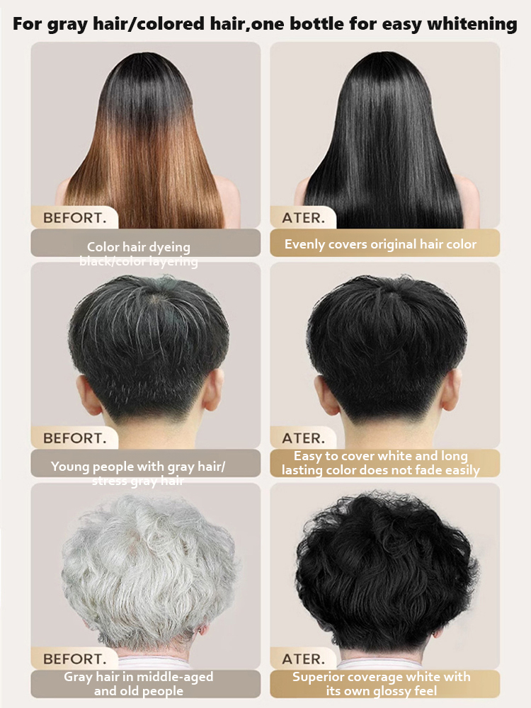 Caviar Protein Hair Dye [3-in-1 Shampoo, Dye, and Conditioner!] 98.9% color retention, +500% shine, +98% softness, natural and long-lasting color! Multiple colors available!