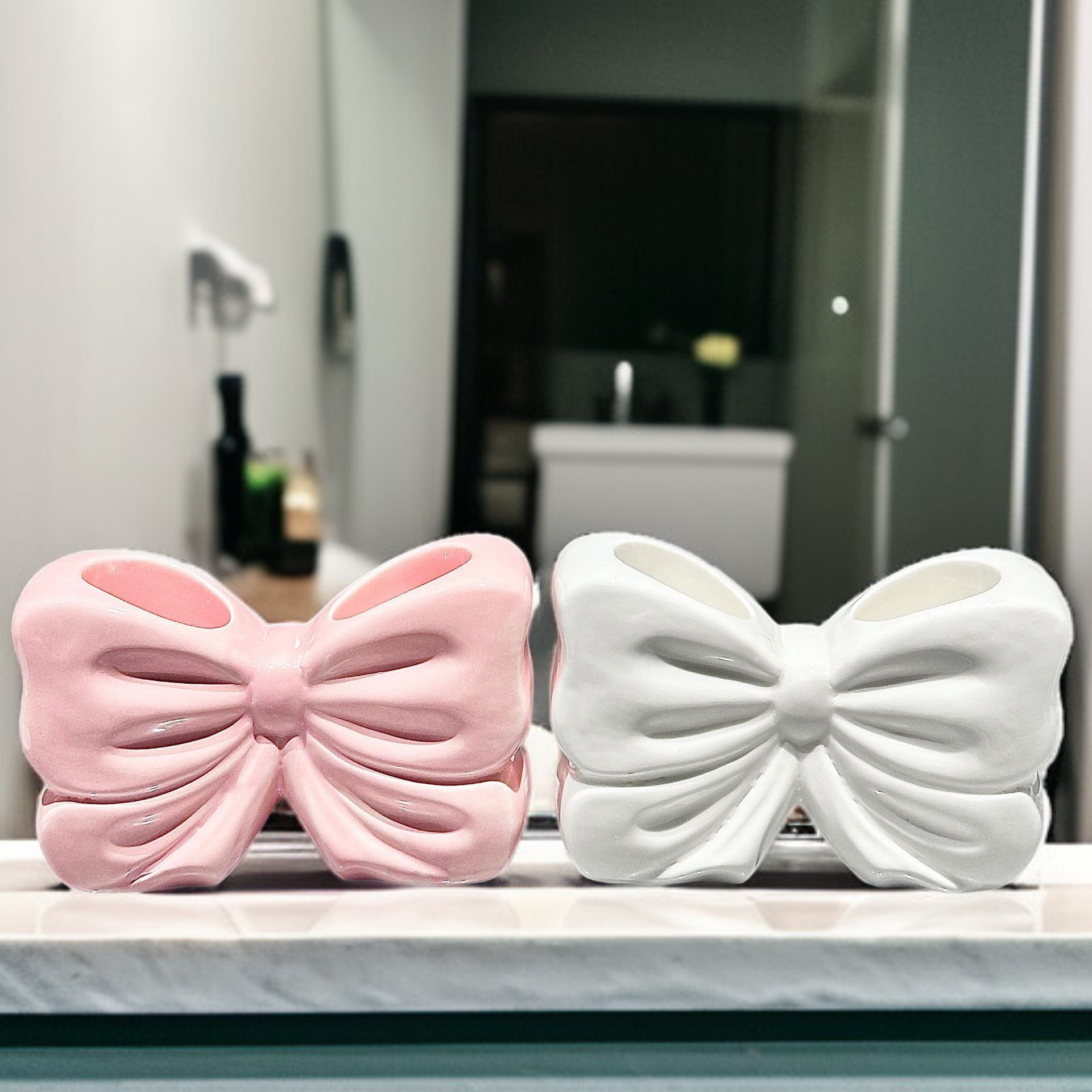 創意蝴蝶結牙刷收納架 