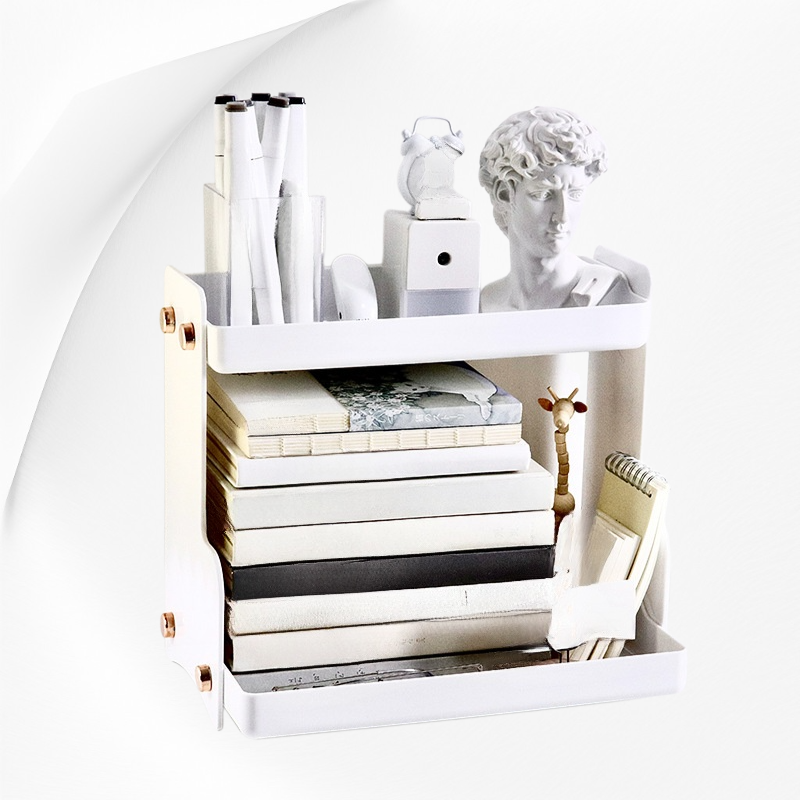 化妝品收納架雙層桌面整理白色黑色多層收納架