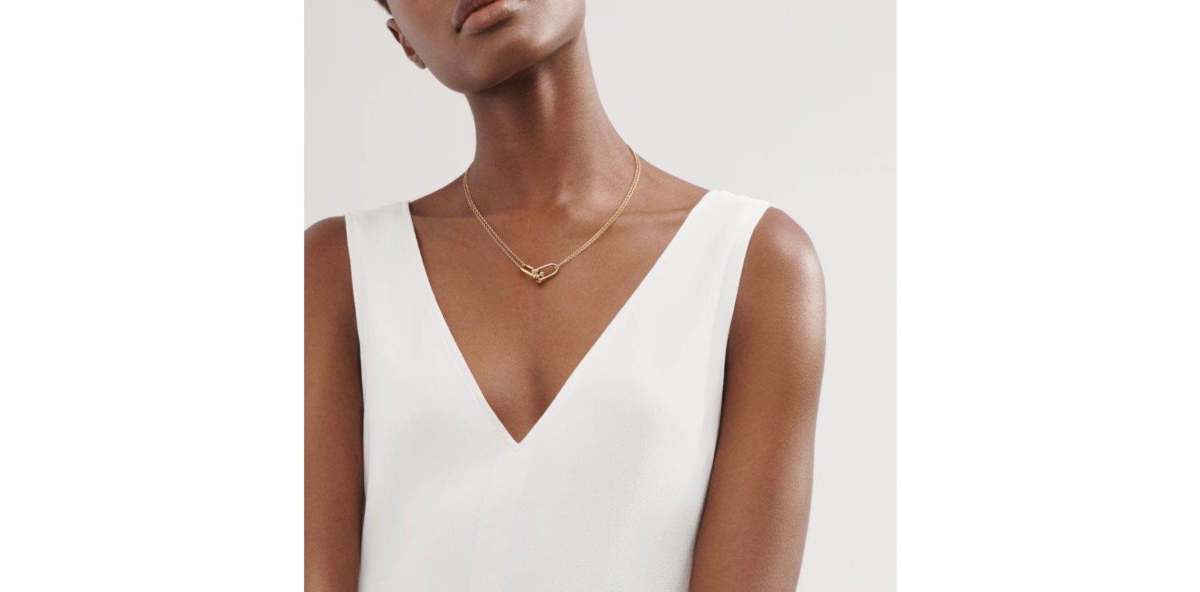 ティファニー ハードウェア ラージ ダブル リンク ペンダント イエローゴールド