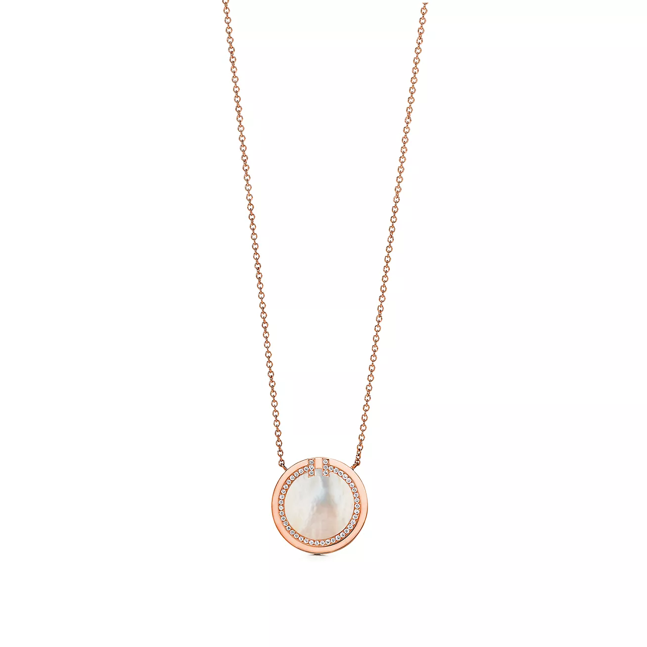 ティファニー T T トゥー ダイヤモンド＆マザーオブパール サークル ペンダント