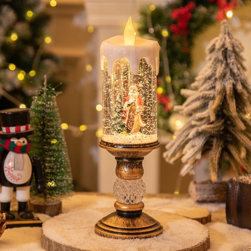 Christmas Crystal Candle Music Box – Festive Gift & Scene Decoration